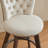 26" Velvet Counter Stools Set of 2 with Swivel & Back Support - Hand-Tufted Button Accent & Wood Legs for Kitchen Island, Breakfast Bar, Beige-540686267