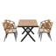 Ensemble contemporain d'extérieur avec chaises en rotin PE et table en bois plastique, convient aux jardins et aux pelouses-1550450418