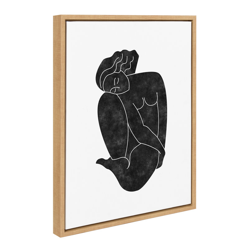 Katriana " Minimal Line Body " by Alexander Ginzburg, 24" H x 18" W x 1.62" D, Natural