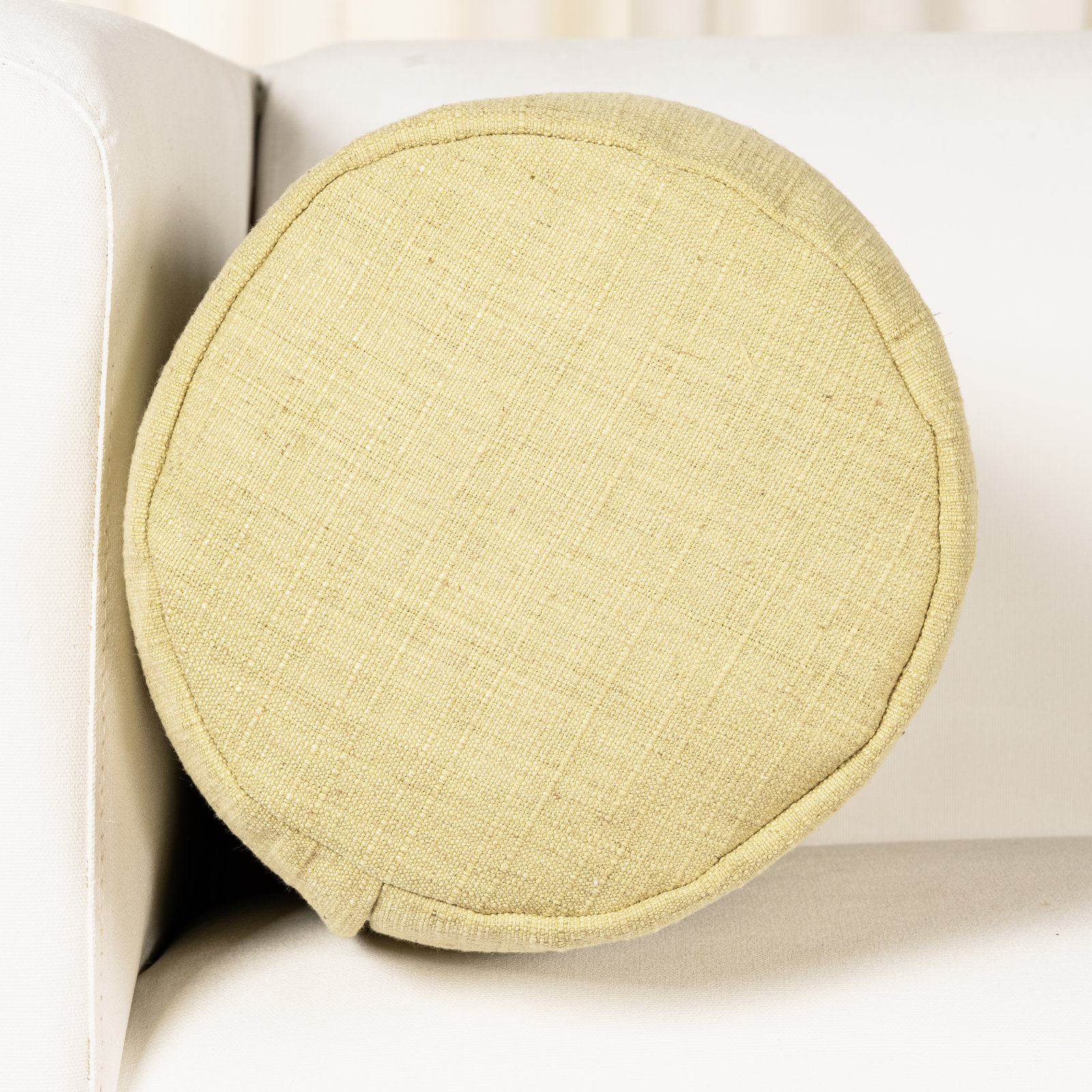 Indy Faux Linen Accent Pillow, Green, Polyester, Bolster 8"H x 21"W