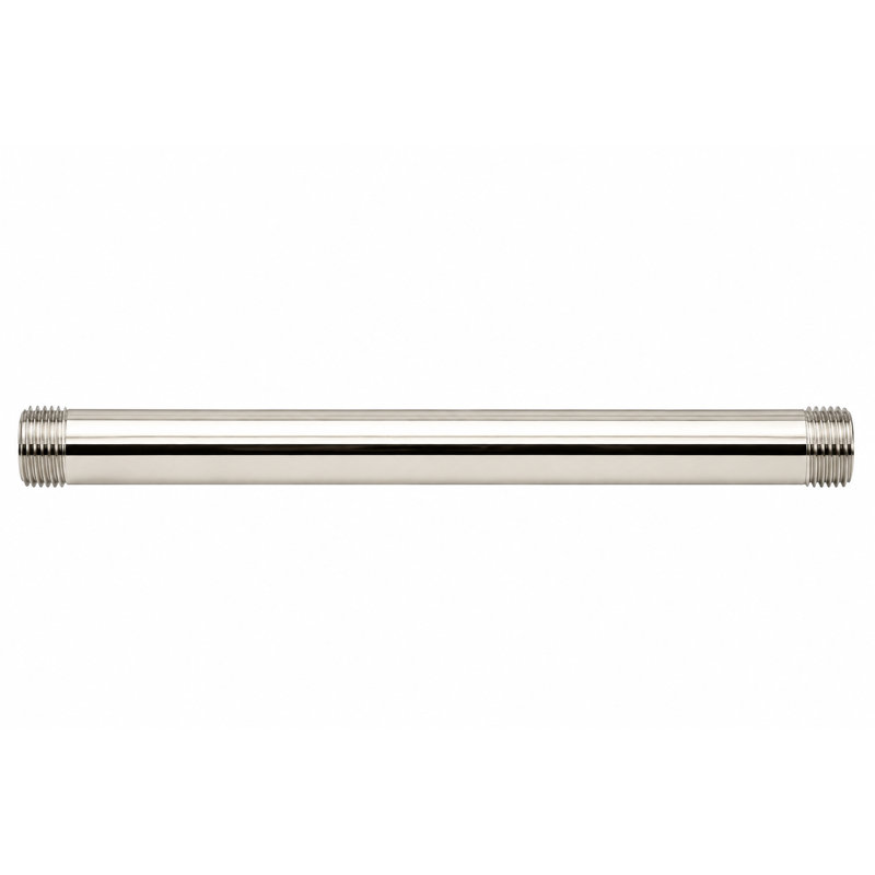 Mamelon droit en fer 12 po x 1/2 po, Nickel poli