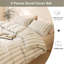 Ensemble de housse de couette à rayures 100% coton délavé, housse de couette beige à rayures grises avec fermeture à glissière et attaches d'angle (3 pièces)-113858251