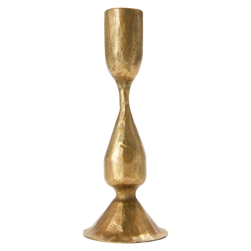 Hand-Forged Metal Taper, Antique Brass Finish Candle Holder