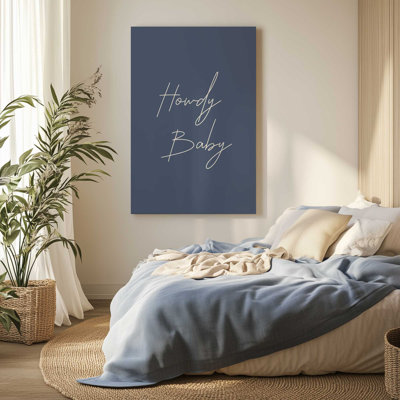 Toile enveloppée bleu marine Howdy Baby
