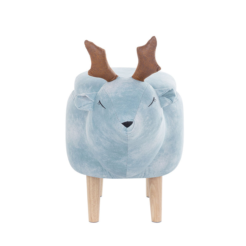 Solid + Manufactured Wood Accent Stool, Light Blue
