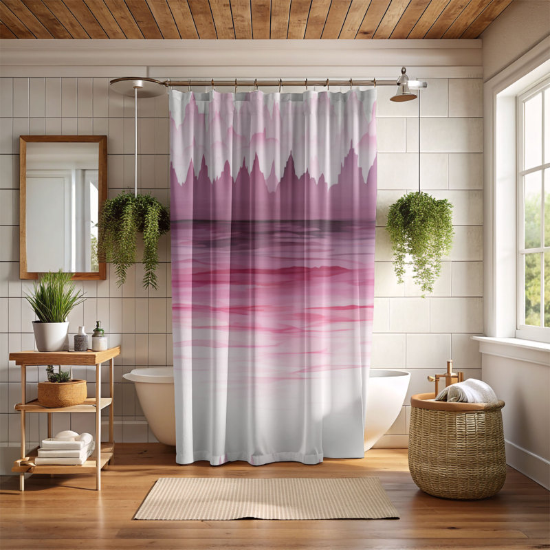 Rideau de douche Pink Sweep - Premium, H 74 po x l 71 po