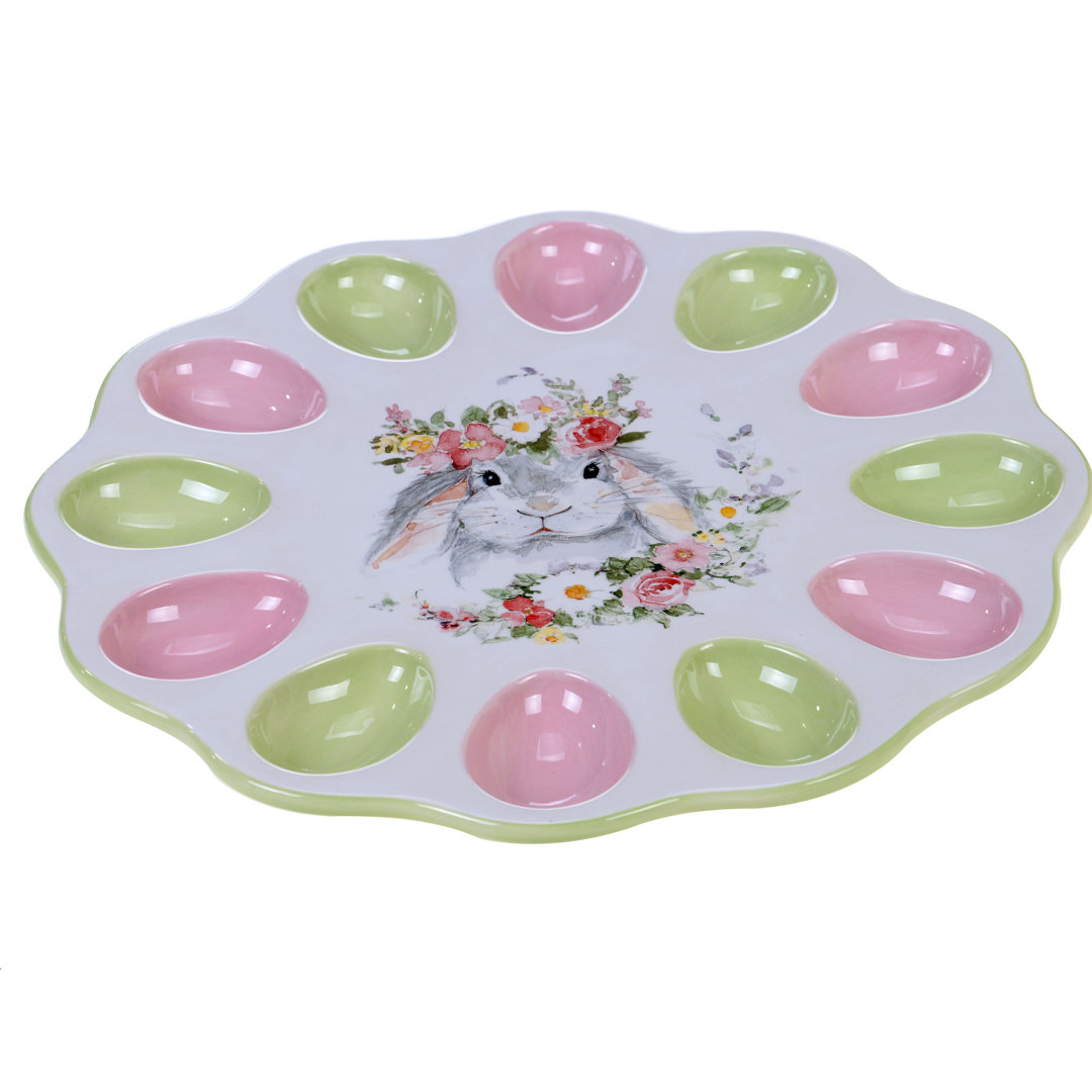 Certified International Sweet Bunny 3-D Egg Plate Certified International