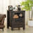 Nightstand with Charging Station and USB Port, Farmhouse Side End Table with 2 Drawers and Shelf Storage, Wooden Sofa Table, Bedside Cabinet for Bedroom, Living Room, Closet, Office (Dark Oak)-459038589