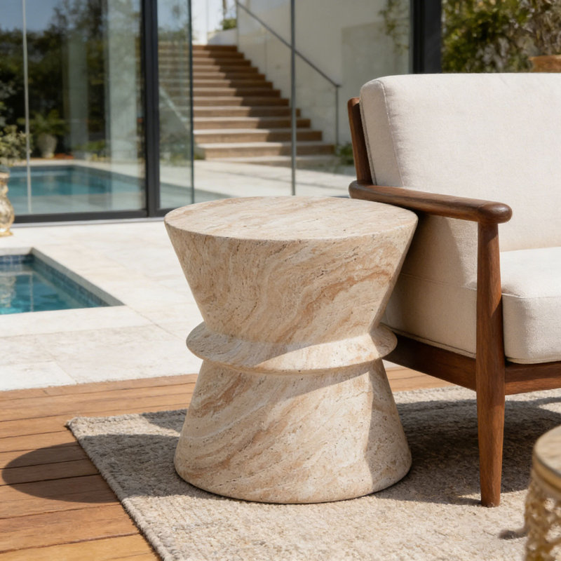 Outdoor/Indoor Lightweight Concrete Side Table