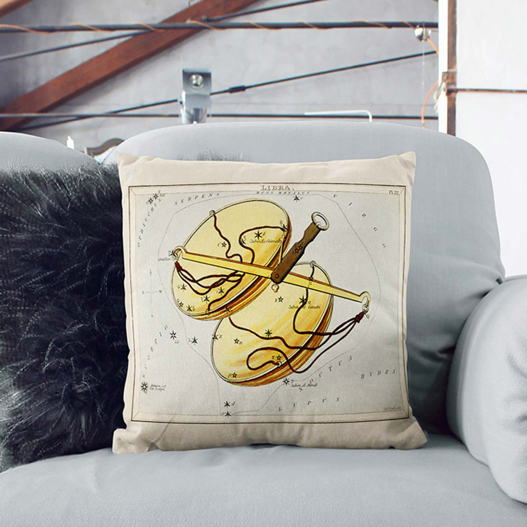 Astronomical Zodiac Chart of the Libra Cushion with Filling