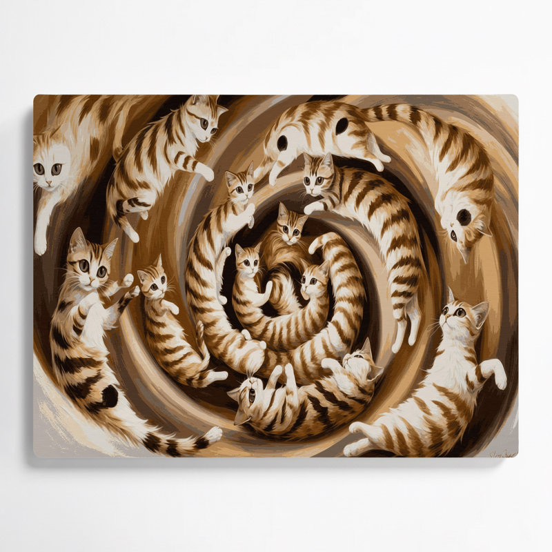Cats Singapura Beige Metal Wall Art