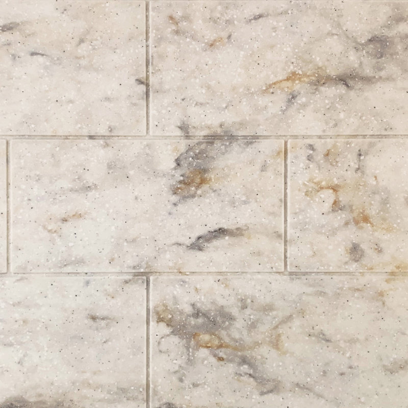 Biscotti Marble 60'' x 96'' Subway Tile Shower Wall Panels