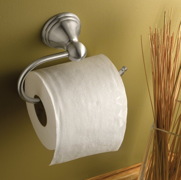 Toilet Paper Holder Brushed Nickel Metal Bathroom Flexible