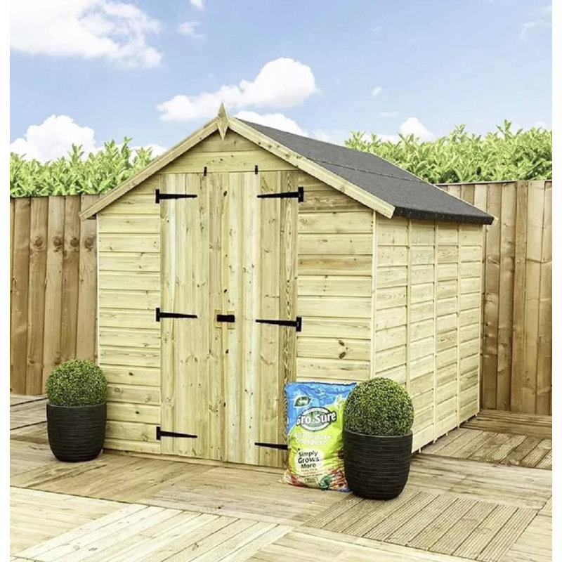 Willsboro 8 ft. W x 9 ft. D Solid Wood Garden Shed
