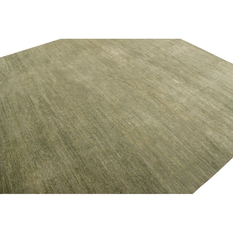 Hand Knotted Geometric Area Rug, Runner 3' x 12'