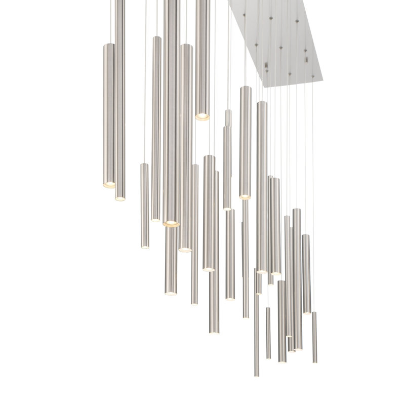 Lustre 30 lumières DEL Santana, Nickel
