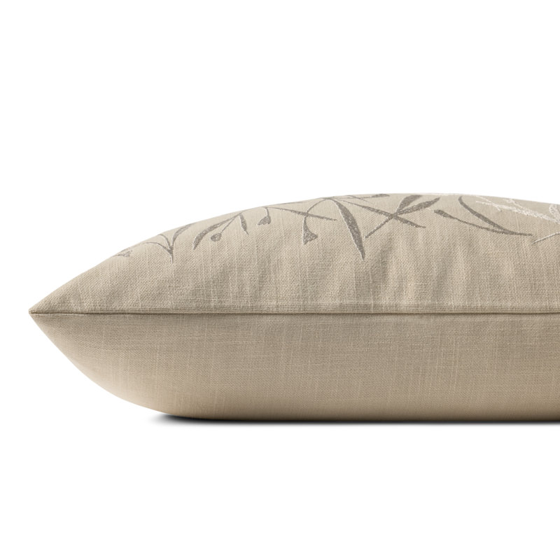Coussin décoratif Brigette Romanek x Loloi, Ivoire floral, Polyester, Rectangle H 13 po x l 21 po