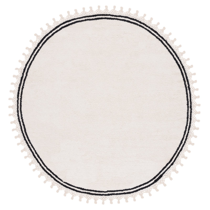 Kripinski Hand Woven Cotton Machine Washable Rug, Round 6'