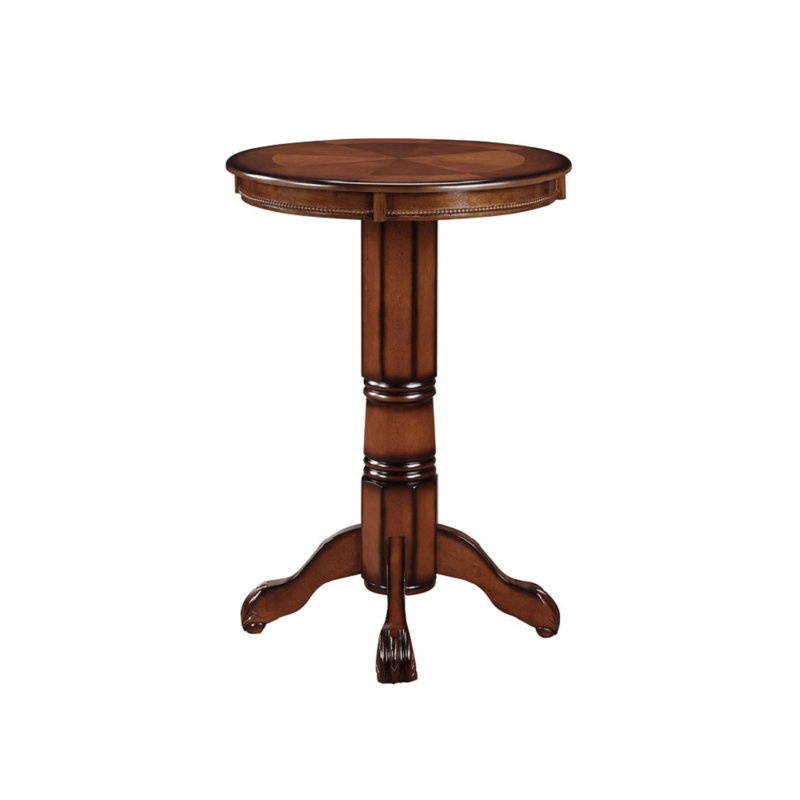 Adelaida 30.25" L Round Solid Wood Table, Brandy