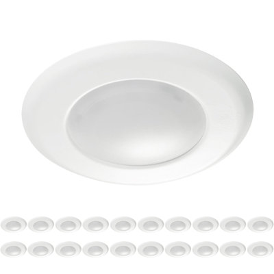 Slim - 6" LED Flush Mount - White Finish - Frosted Diffuser - Pack of 20