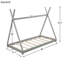 Plateforme de lit simple à structure triangulaire grise - composée de bois de pin robuste et d'un assemblage sans effort