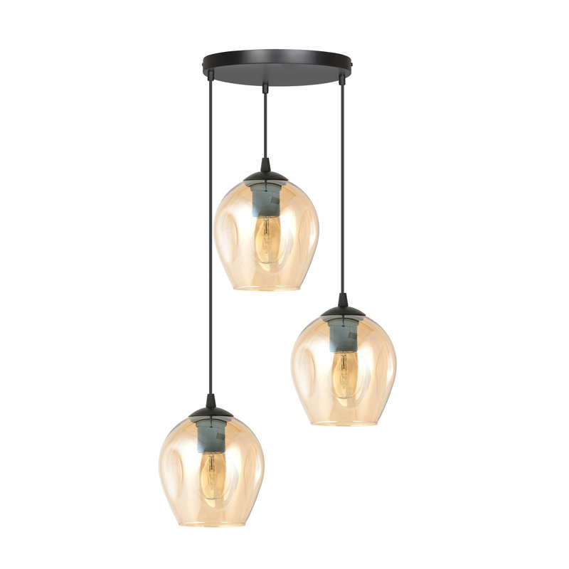 Cadi-Grace 3 - Light Black Cluster Pendant, Amber