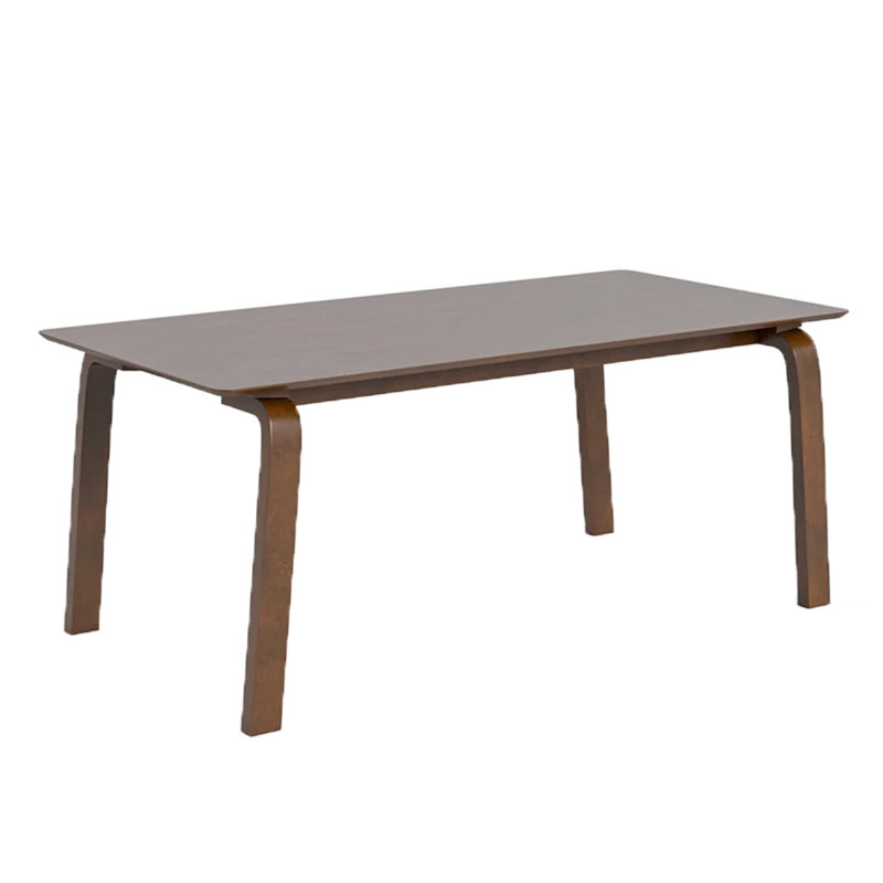 Table de salle à manger Iken, plateau rectangulaire en bois massif noyer brun de 71 pouces