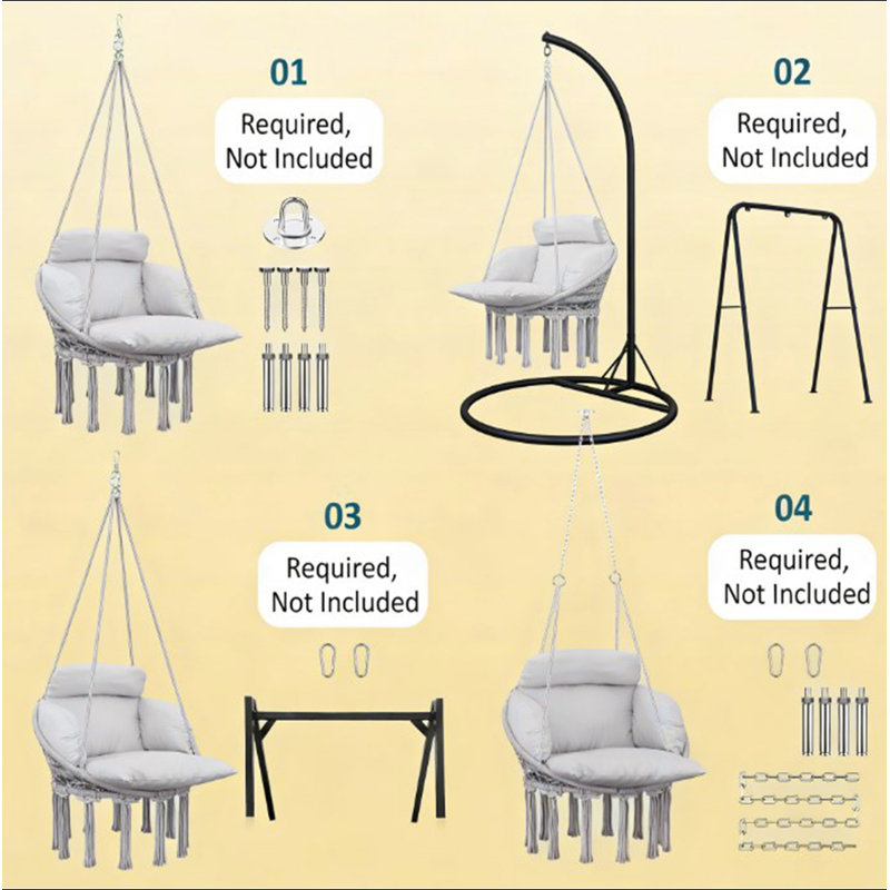 Chaise suspendue, balancelle hamac, White, Grey