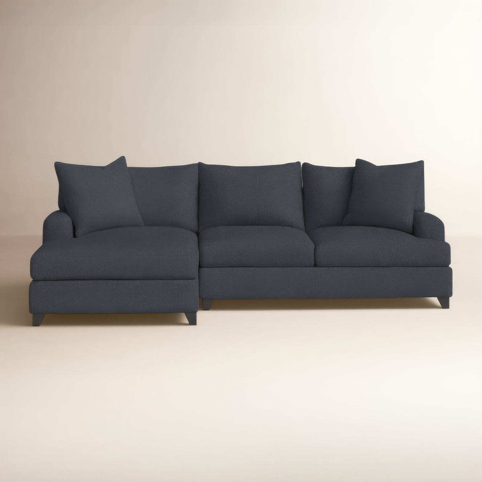 Shorewood Upholstered Chaise L-Sectional, Heavenly Naval, Left Hand Facing