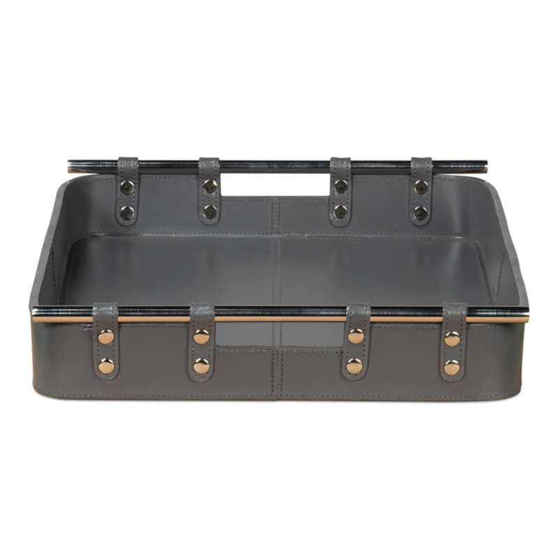 Shagreen Decorative Tray, Gray