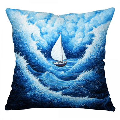 Coussin bateau, sergé de coton marine