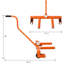 Chariot à roulettes robuste et réglable pour atelier, garage, orange