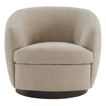 Marcy Upholstered Swivel Barrel Chair Joss & Main Fabric: White