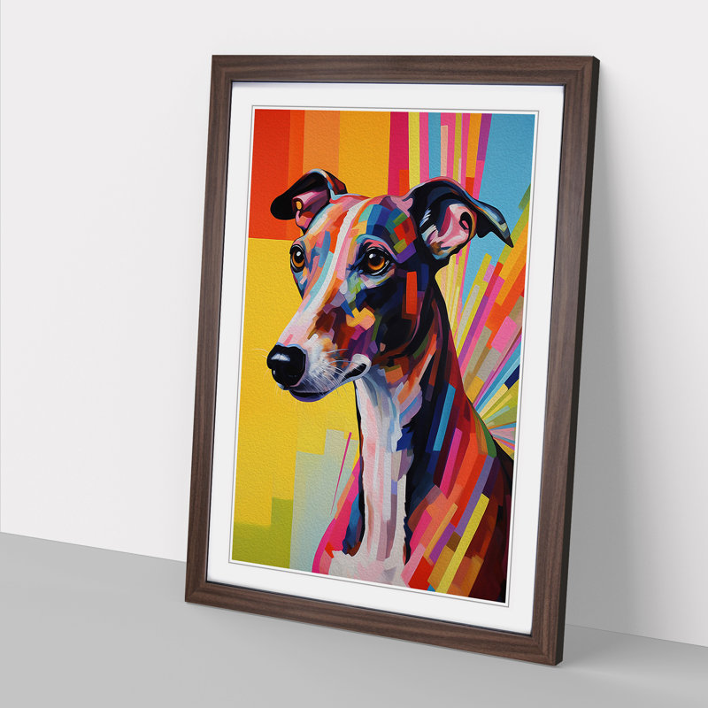 Greyhound Hard Edge Painting - Framed Print