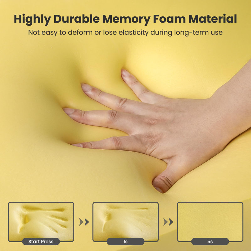 Ergonomic Memory Foam Pillow, Cooling Neck Support, Removable Pillowcase for All Sleep Positions