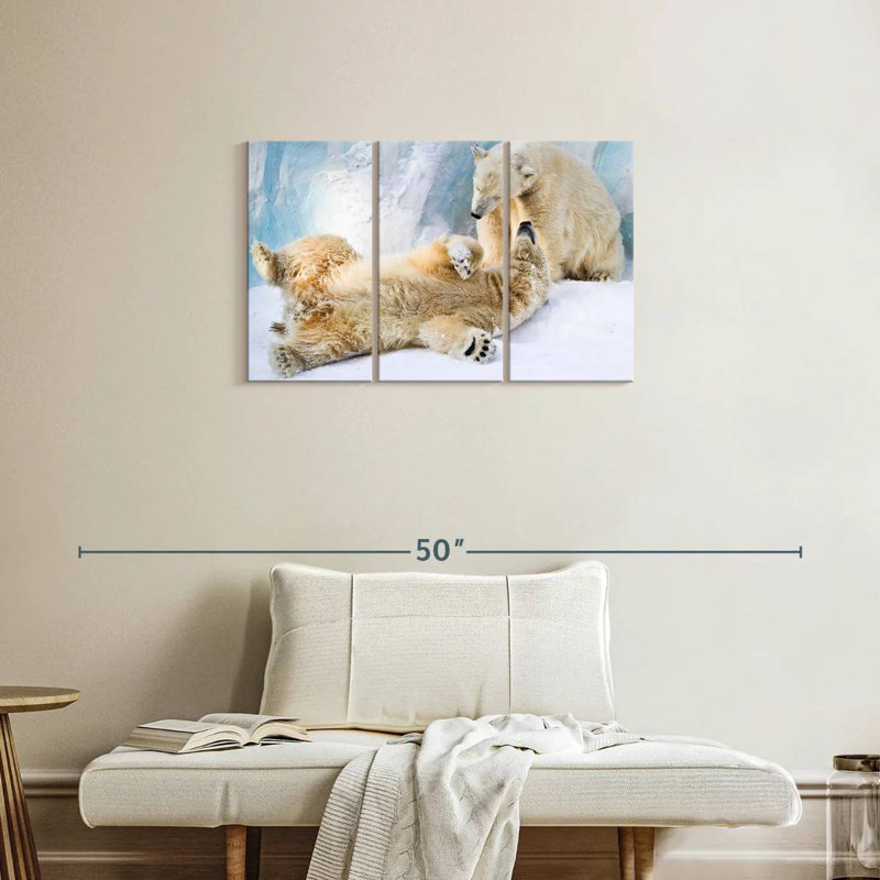 Brampt Polar Bears, 20" H x 33" W