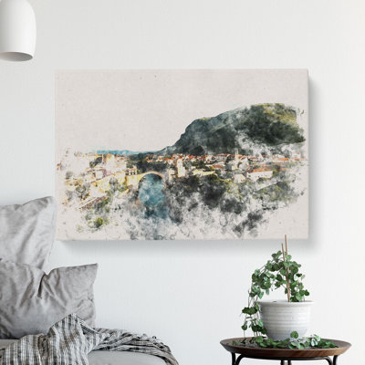 Skyline Of Mostar - Wrapped Canvas