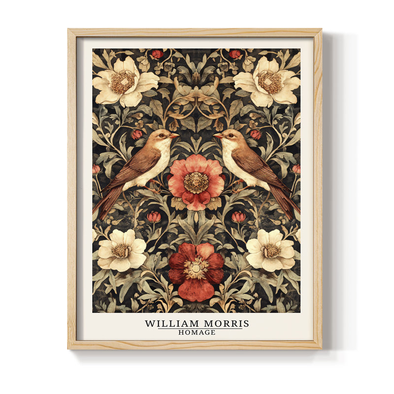 Imprimé encadré en bois massif de la série CDII de la série MR II de William Morris, H 11 po x l 9 po, Naturel