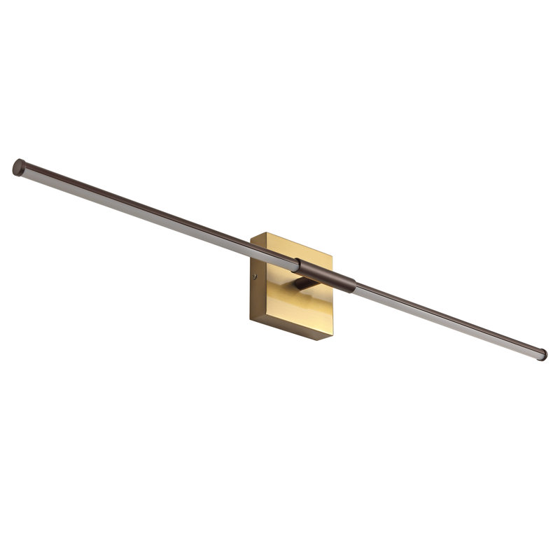 Gallatin 1 - Light LED Dimmable Armed Sconce, 4.25" H x 32" W x 3" D, Oil Rubbed Bronze/Brass Gold