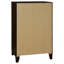 Mobilier de chambre à coucher grand lit, ton noyer, tête de lit rembourrée en mousse confortable et tiroir de rangement
