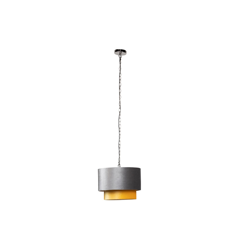1 - Light Drum Pendant, Yellow/Dark Grey