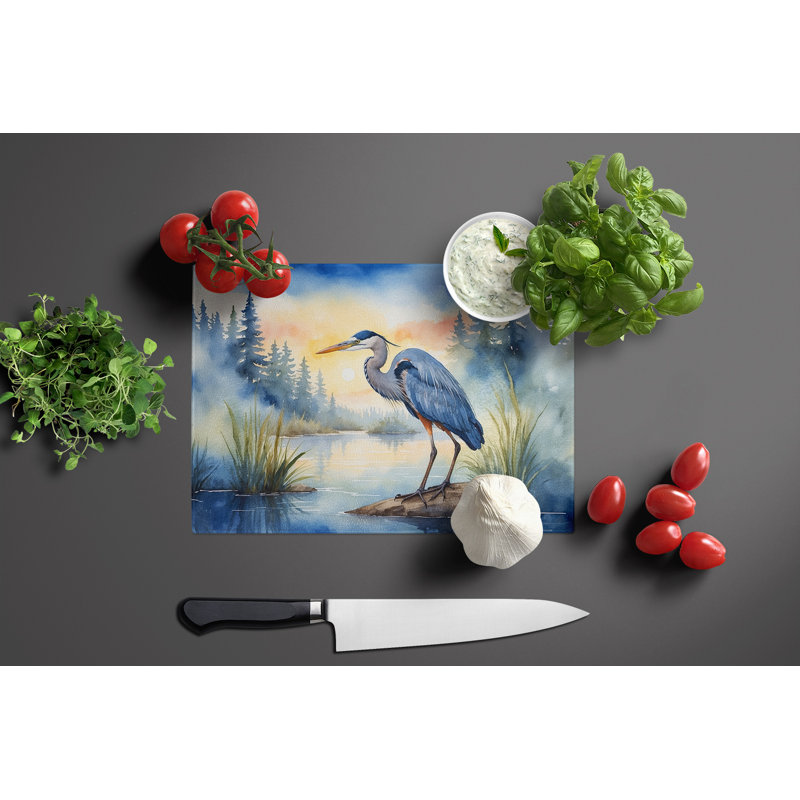 Planche à découper en verre Blue Heron