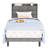 Modern Style Fabric Upholstered Bed XL Twin Size, Platform Bookshelf Bed With Power Outlets-664977269