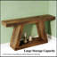 Table de canapé vintage à deux niveaux avec rangement, console, table d'appoint de style campagnard rustique et grand espace de rangement