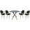 Rabih 4 - Person Glass Top Pedestal Dining Set