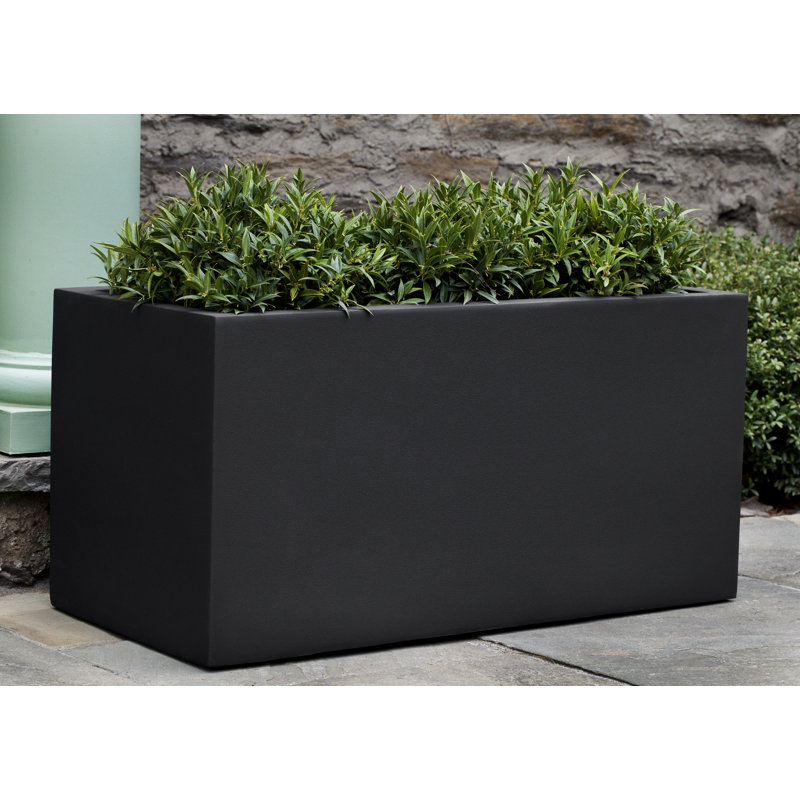 Sandal Handmade Planter, Onyx Black Lite, 47.25" W x 17.75" D x 17.75" H