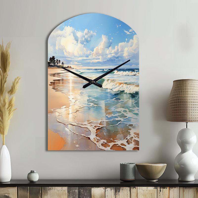 Grande plage horloge murale sarcelle, Grand