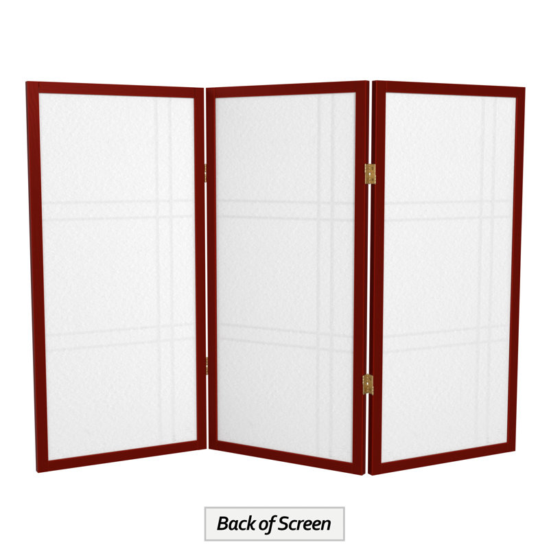 Keitez 3 ft. H Short Folding Shoji Screen, Rosewood, 3