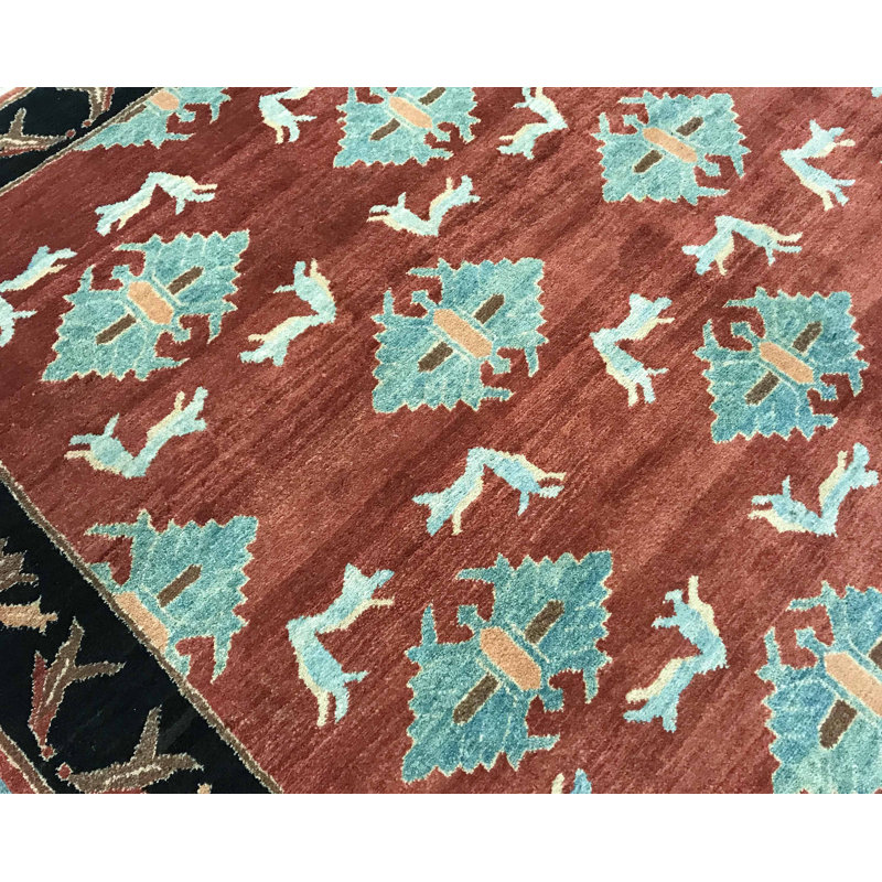 Tapis rouille de haute qualité noué à la main