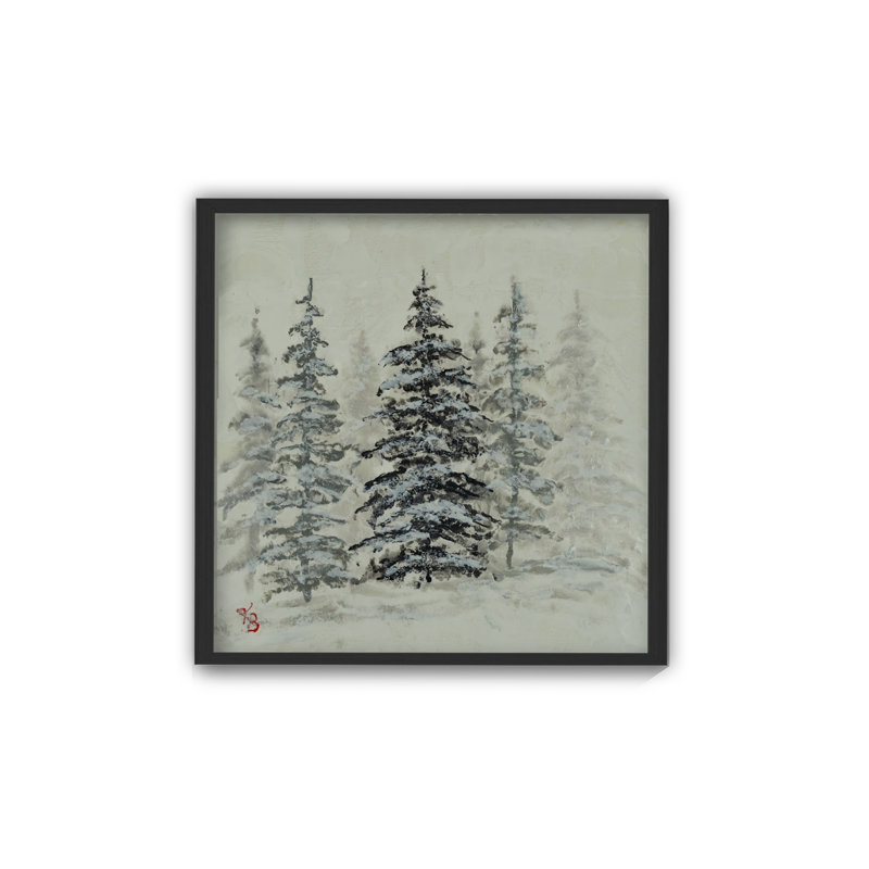 "Serene Grove", art mural sur toile, H 12 po x l 12 po, Cadre flottant noir